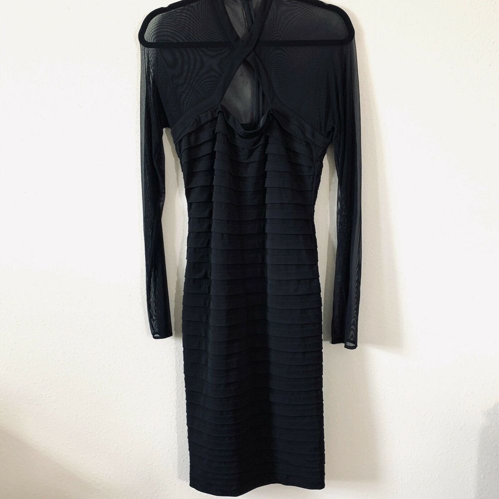 TADASHI  sheer panel gown